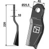 Couteau torsadé 220x80mm - modèle droite - Röll - 690616 / 308894