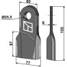 Fléau 155x60mm, gauche - Röll - 650323