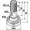 Piton pour montage avec 1 couteau - Schulte - 251-007