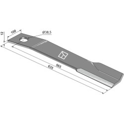 Couteau-faucheur 635mm - droit - Schulte - H401-026