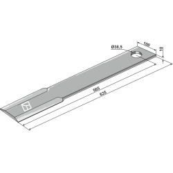 Couteau-faucheur 635mm - Schulte - H401-033