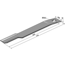 Couteau-faucheur 710mm - droit - Schulte - 401-052 / 401-032