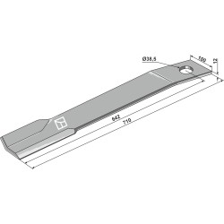 Couteau-faucheur 710mm - gauche - Schulte - 401-048 / 401-028