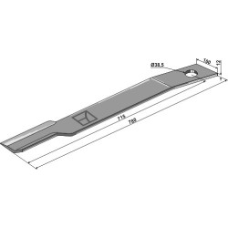 Couteau-faucheur 780mm - droit - Schulte - H401-059