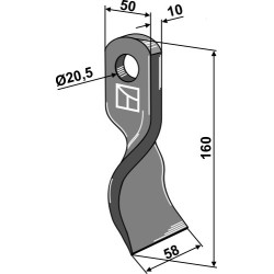 Couteau torsadé 160x50mm - Bruni