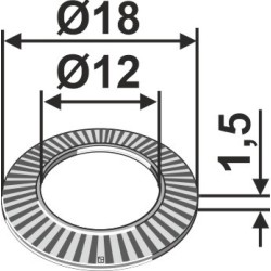 Rondelle Ø18x1,5xØ12 - AS Motor