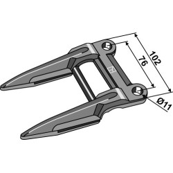 Doigt double - John Deere - Z11228