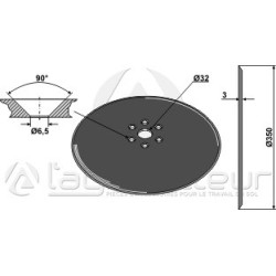 Disque de semoir D350x3 - Kuhn - N02502AO