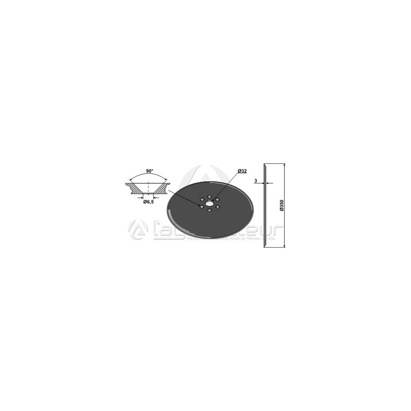 Disque de semoir D350x3 - Kuhn - N02502AO
