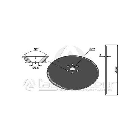 Disque de semoir D350x3 - Kuhn - N02502AO