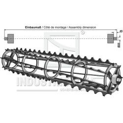 Rouleaux cage à barres crénelées avec arbre Ø25 - 1150mm