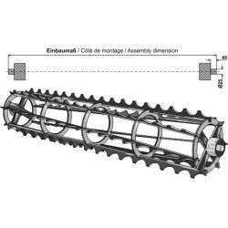 Rouleaux cage à barres crénelées avec arbre Ø25 - 1320mm
