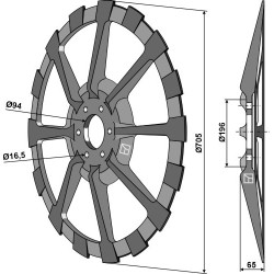 Roue pour arracheuses de betteraves type WIC - WIC - 53867 / 63870