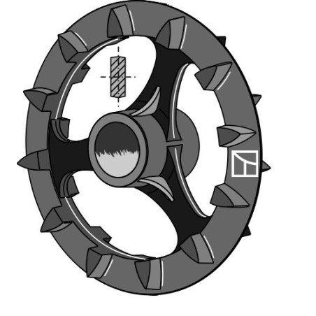 Roue crosskill - Ø410mm - Farmet - M11136