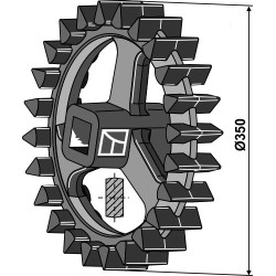 Roue crosskill - Ø350mm