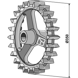 Roue crosskill - Ø350mm - Maschio / Gaspardo - F20120153R