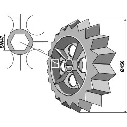 Roue dentée - Ø450mm - Rabe - 6809.01.02