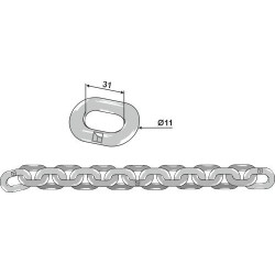 Chaîne d'épandeurs et d'évacuateurs - 11x31 - D7 - Strautmann - 86506584