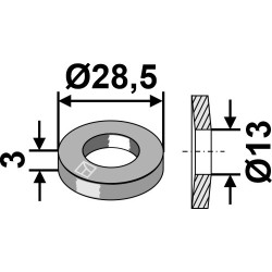 Rondelle Ø28,5x3xØ13 - DIN 6796 - Grimme / Gruse - B99.02730