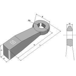 Anneau d'attelage (contrôle technique RFA ) avec marque de conformité M 2940 )