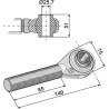 Borne à rotule traîtée pour barres de poussée M30x3,5