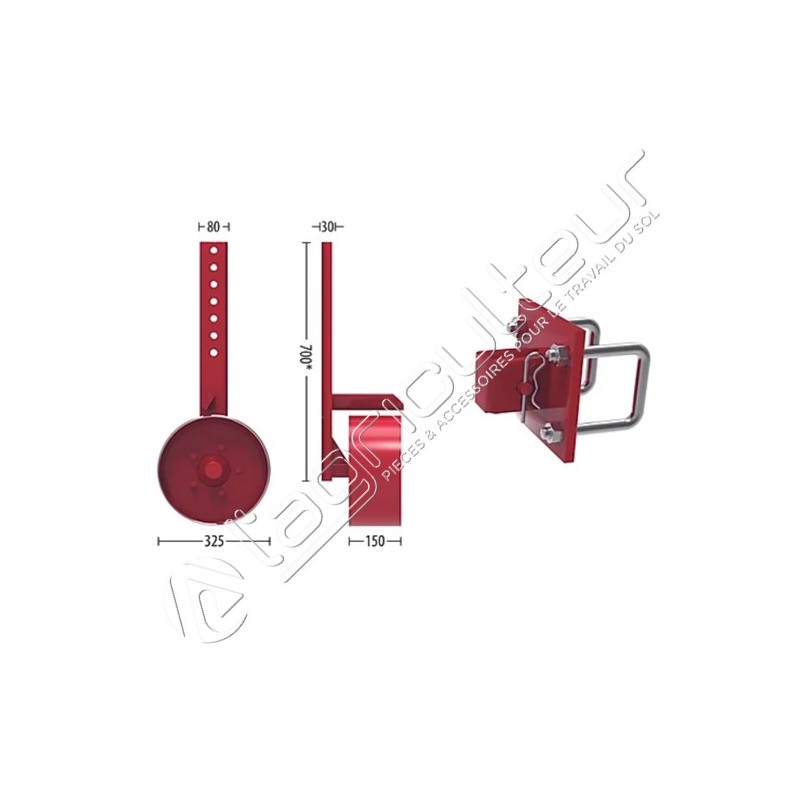 Roue de terrage en métal pour cultivateur