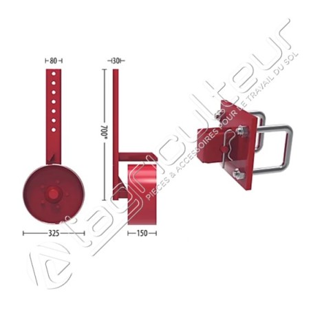 Roue de terrage en métal pour cultivateur