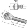 Borne à rotule traîtée pour barres de poussée M30x3,5