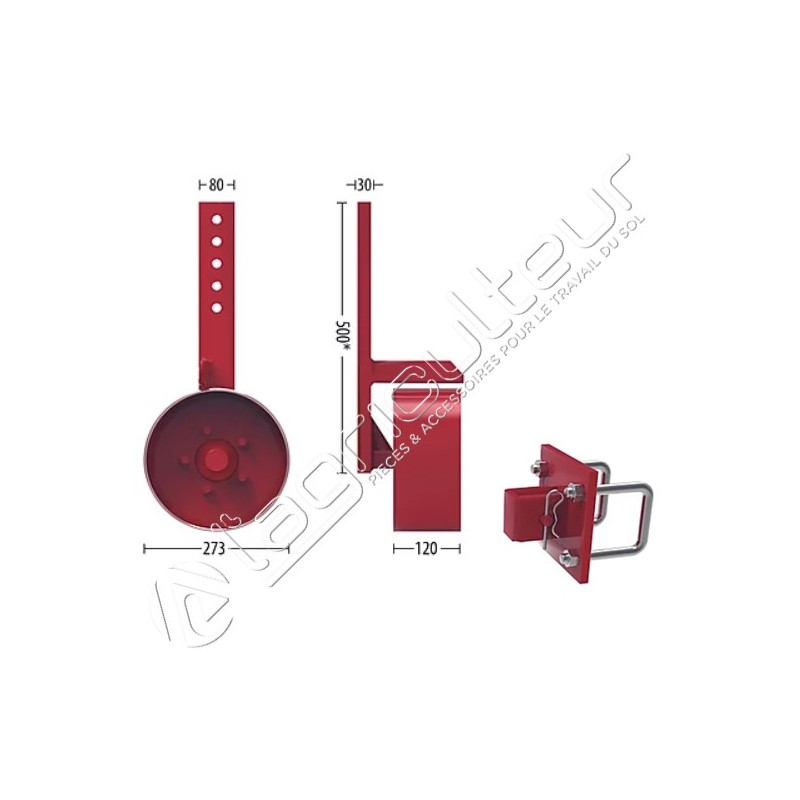 Roue de terrage en métal pour cultivateur H500