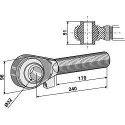 Borne M40x3 - 170