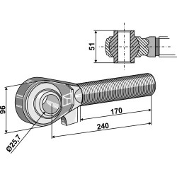 Borne M42x3 - 170