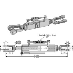 Tige hydraulique pour réglage et relevage - 970
