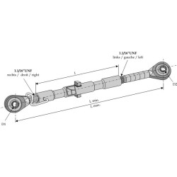 Barre de poussée à filet fin 1 1/16 UNF - Massey Ferguson - 1870 075 M92 - 184 134 M91