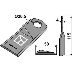 Couteau rotatif 115x50mm - Kuhn - K6804720