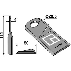 Couteau rotatif 115x50mm - Kuhn - K6804710