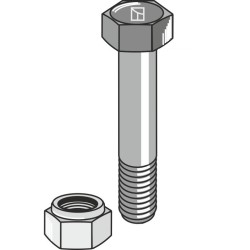 Boulon à tête hexagonale M20x2,5x150 avec écrou à freinage interne - Herder - 91042022