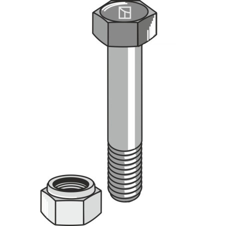 Boulon à tête hexagonale M20x2,5x150 avec écrou à freinage interne - Herder - 91042022