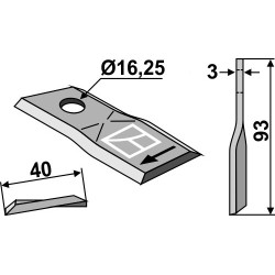 Couteau rotatif 93x40mm - New Holland - 274097