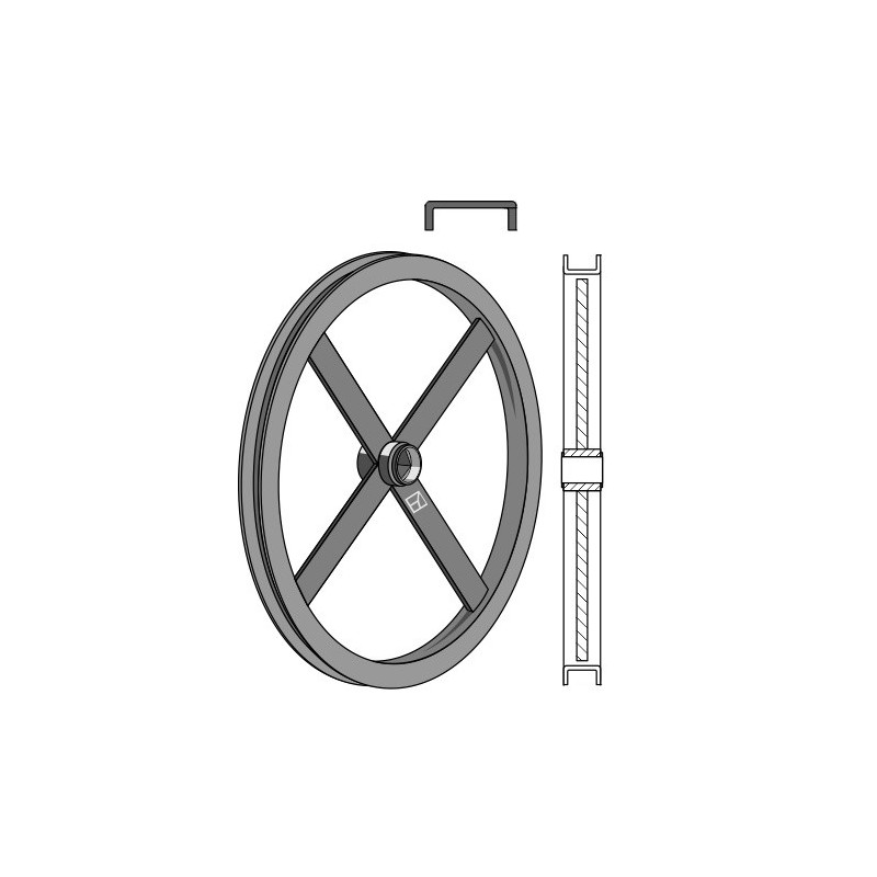 Roue avec profil en U - intérieur droite