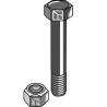 Boulon à tête hexagonale M16x2x100 avec écrou à freinage interne - Müthing - MU980408 / MU980401