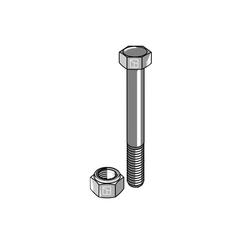 Boulon à tête hexagonale M16x2x150 avec écrou à freinage interne