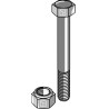 Boulon à tête hexagonale M16x2x150 avec écrou à freinage interne