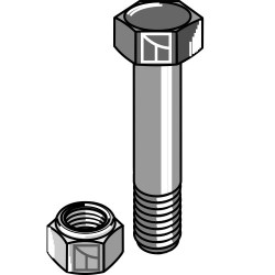 Boulon à tête hexagonale M14x2x65 avec écrou à freinage interne - Assaloni - 320116001 / 320201158