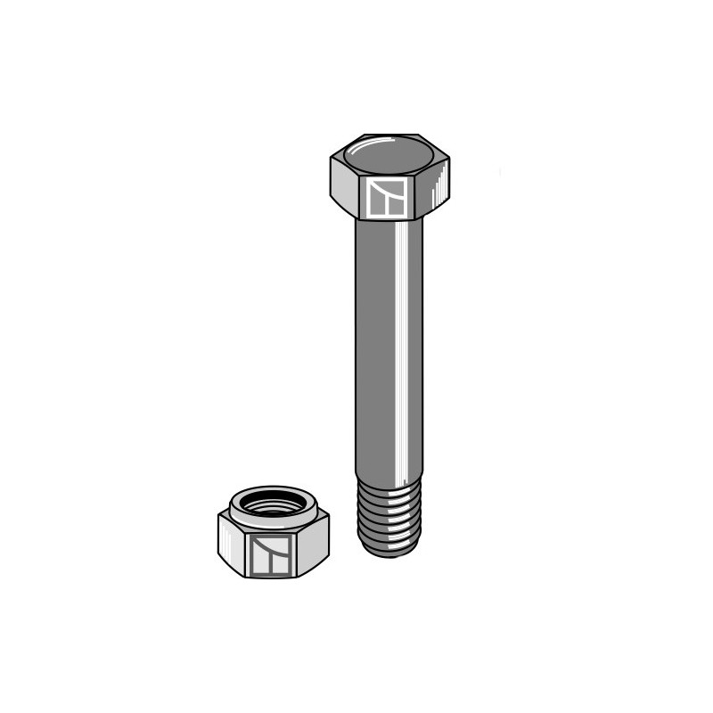 Boulon à tête hexagonale M14x1,5x96 avec écrou à freinage interne - Berti - V140952PF109N