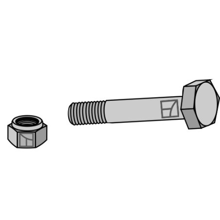 Boulon à tête hexagonale M18x1,5x100 avec écrou à freinage interne - OMARV