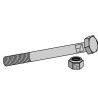 Boulon à tête hexagonale M16x2x140 avec écrou à freinage interne - Agricom