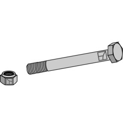 Boulon à tête hexagonale M16x2x100 avec écrou à freinage interne - M.E.A.A.T.