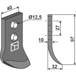 Couteau pour fossoyeuse - Maletti - AFR/0 - AFR/1C AFR/0S - AFR/0S-3C - AFR/2R
