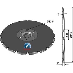 Disque crénelée Ø413x5 - Sulky / Sky Agriculture - 680350