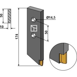 Couteau pour épandeur à fumier - Carbure - Strautmann - 38446210